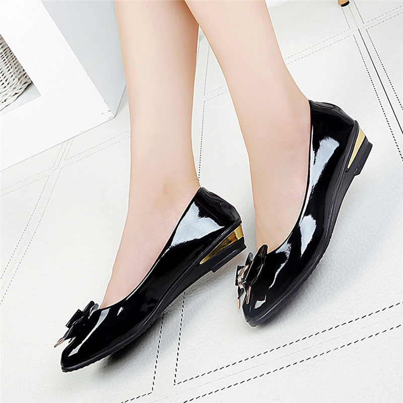 Designer Flat Heel Bow Tie Shoes