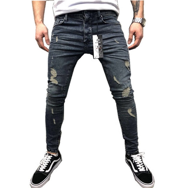 Ripped Biker Jeans Hi-Street Distressed