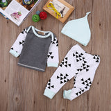 Newborn Toddler Clothes Long Sleeve T-shirt Tops Pants Hat