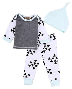 Newborn Toddler Clothes Long Sleeve T-shirt Tops Pants Hat