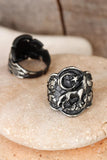 Men's Moon Star Figure Smoky Grey Adjustable Ring