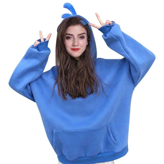 New Female Long-sleeved Pullover Hoodie Thick Coat