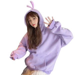 New Female Long-sleeved Pullover Hoodie Thick Coat