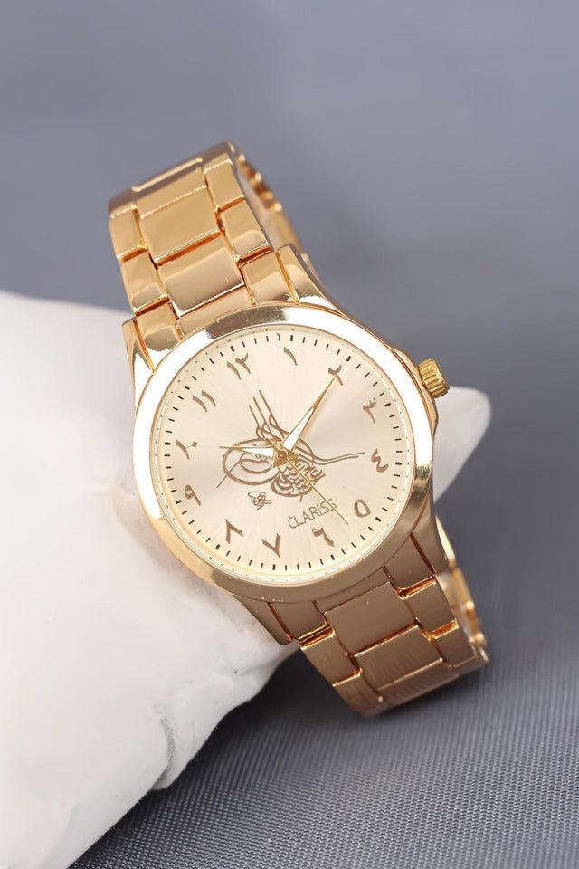 Women's Golden Coat Metal Watch