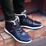 Winter Shoes Men Warm Outdoor Non-slip PU Rain Snow