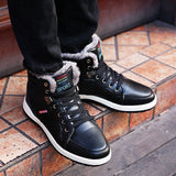 Winter Shoes Men Warm Outdoor Non-slip PU Rain Snow